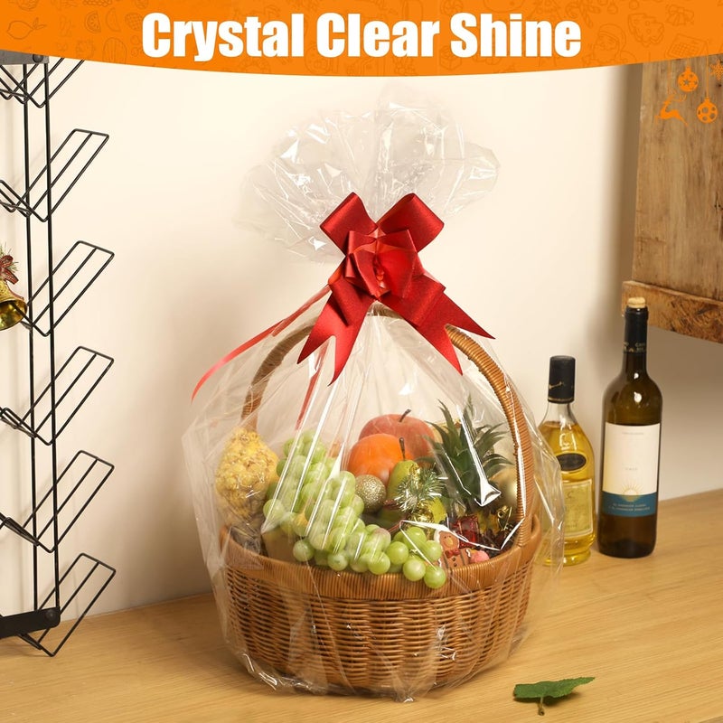 Bonison Large Cellophane Bags 30x40 Inch – 10 Pack Clear Basket Bags for Gift Baskets, Treat Bags, Party Favors, Cellophane Wrap for Large Gifts, Food Packaging, Birthday, Wedding, Holiday Supplies - Image 4